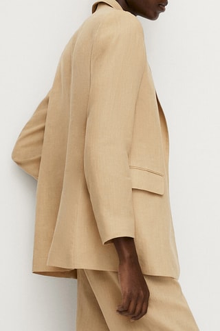 Blazer en lin à un bouton - Beige