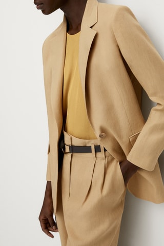 Blazer en lin à un bouton - Beige