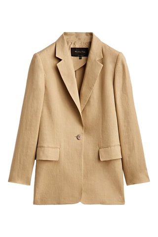 Blazer en lin à un bouton - Beige