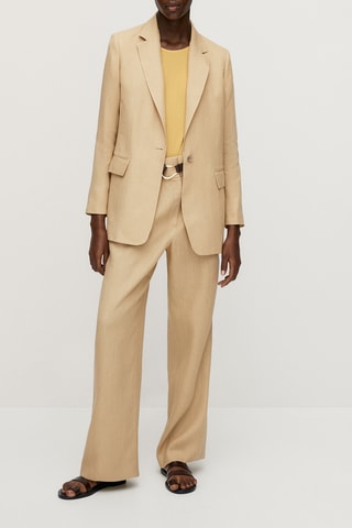 Blazer en lin à un bouton - Beige