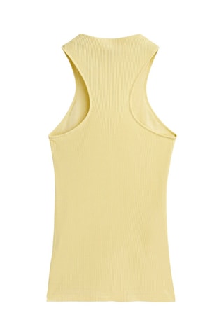 Top sans manches maille côtelée - Jaune