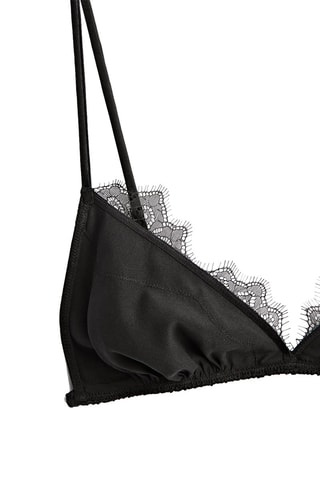 Soutien-gorge en soie à dentelle - Noir