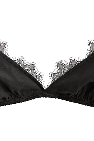Soutien-gorge en soie à dentelle - Noir