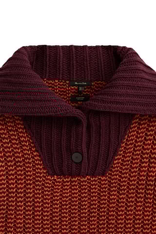 Pull col marin en laine mélangée - Rouge