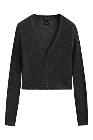 Gilet côtelé 100% laine mérinos - Gris foncé chiné