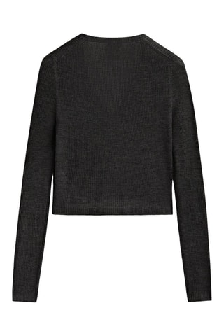 Gilet côtelé 100% laine mérinos - Gris foncé chiné