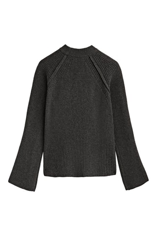 Pull maille perlée cut out - Gris foncé