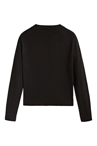 Pull col rond avec de la laine et cachemire - Noir