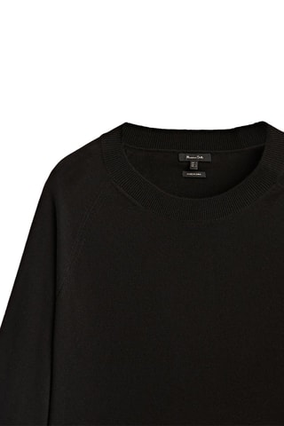 Pull col rond avec de la laine et cachemire - Noir