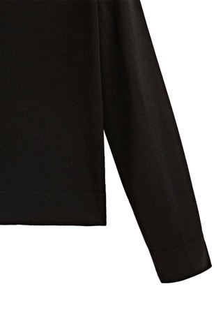 Pull col rond avec de la laine et cachemire - Noir