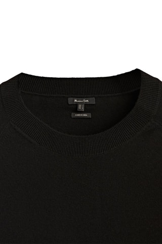 Pull col rond avec de la laine et cachemire - Noir