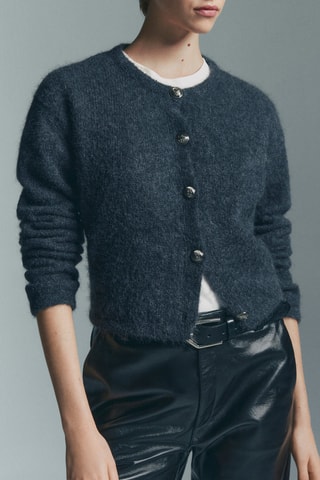 Gilet en maille à boutons - Gris foncé