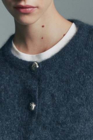 Gilet en maille à boutons - Gris foncé