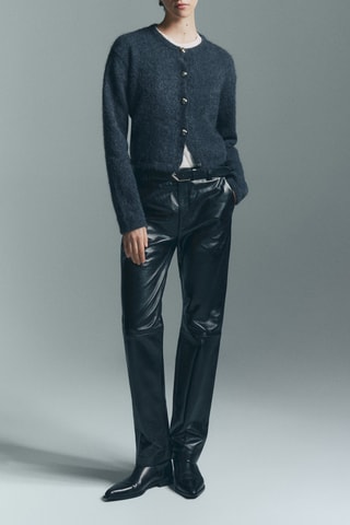 Gilet en maille à boutons - Gris foncé