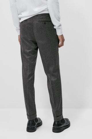 Pantalon habillé en flanelle de laine lavable - Gris