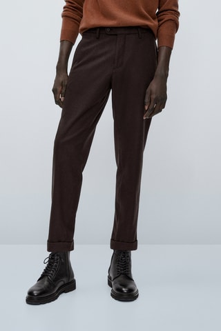 Pantalon de tailleur flanelle limited edition - Marron foncé