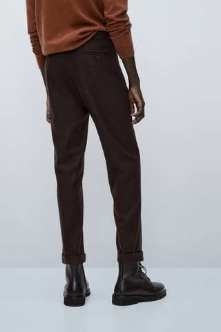 Pantalon de tailleur flanelle limited edition - Marron foncé