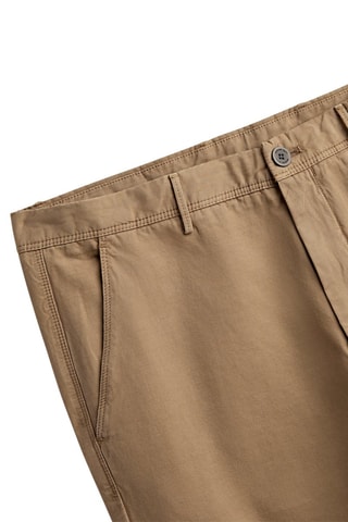 Pantalon chino côtelé tapered - Marron clair