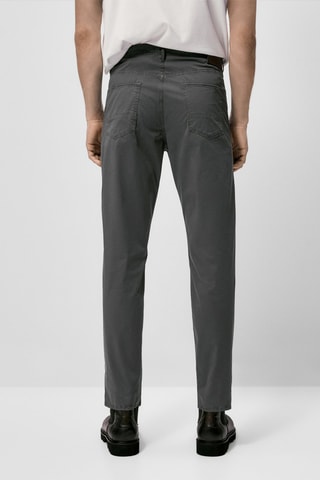 Pantalon type jean micro sergé tapered fit - Gris foncé