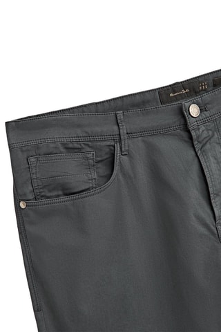 Pantalon type jean micro sergé tapered fit - Gris foncé