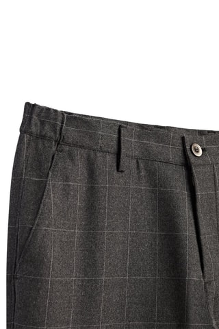 Pantalon chino à carreaux slim fit en laine - Gris