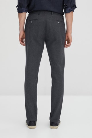 Pantalon microcarreaux coton - Gris foncé