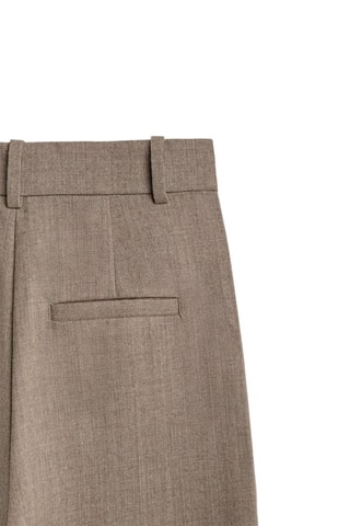 Pantalon à pinces flanelle de laine - Marron