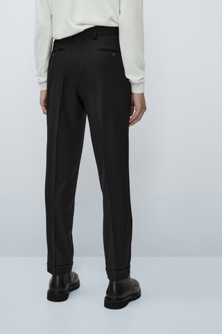 Pantalon de costume en flanelle édition limitée en laine - Noir