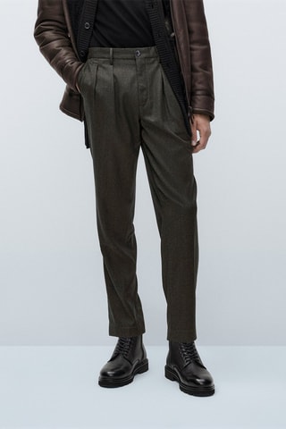 Pantalon chino laine relaxed fit édition limitée - Kaki