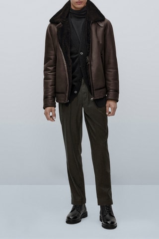 Pantalon chino laine relaxed fit édition limitée - Kaki