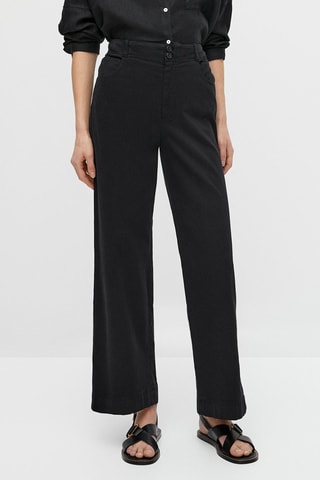 Pantalon droit en coton - Noir