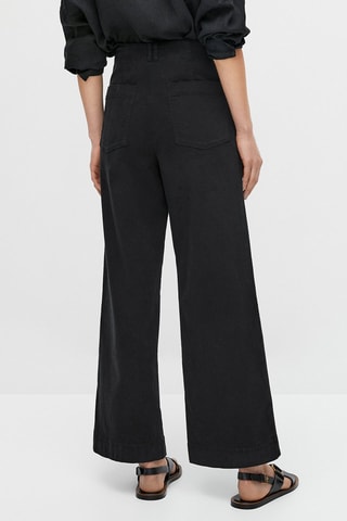 Pantalon droit en coton - Noir