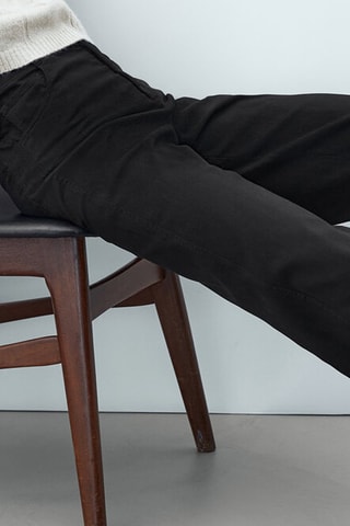 Pantalon droit en coton - Noir