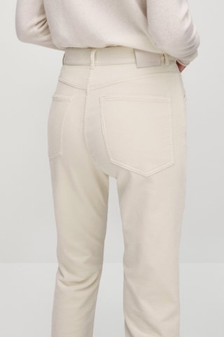 Pantalon en microvelours droit - Ecru