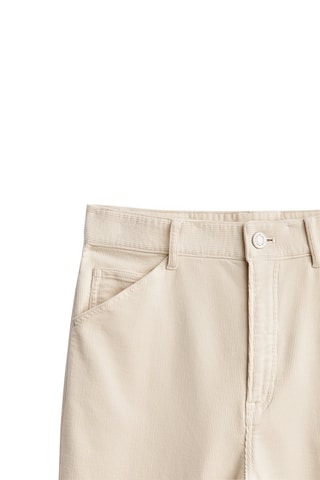 Pantalon en microvelours droit - Ecru