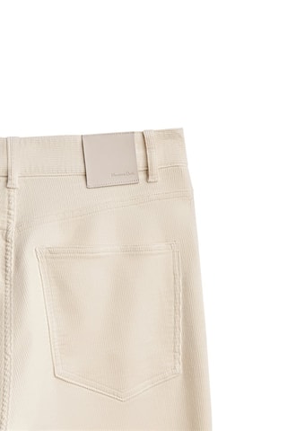 Pantalon en microvelours droit - Ecru