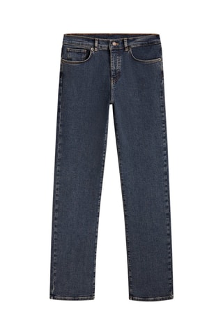 Jean taille haute coupe droite extensible - Bleu foncé