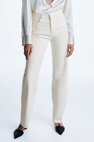 Jean taille haute relaxed fit - Blanc