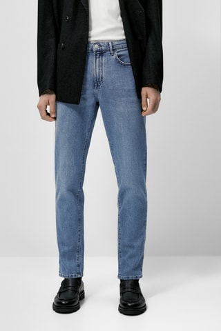 Jean effet délavé tapered - Bleu