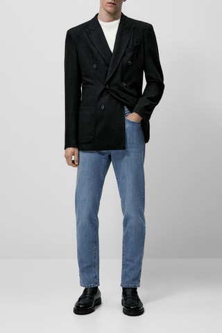 Jean effet délavé tapered - Bleu