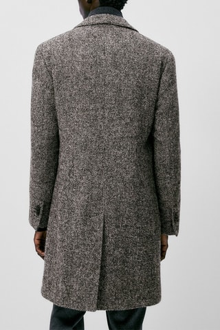 Manteau long en laine mélangée - Gris chiné