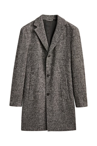Manteau long en laine mélangée - Gris chiné