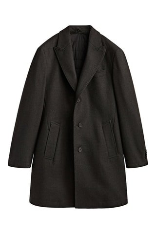 Manteau pied-de-poule 100% laine intérieur amovible - Marron foncé