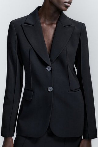 Veste de costume noire deux boutons - Noir