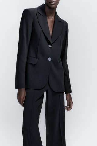 Veste de costume noire deux boutons - Noir