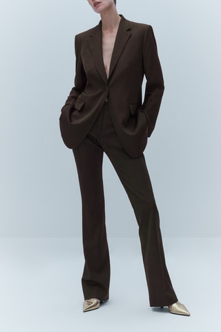 Veste tailleur satinée - Marron