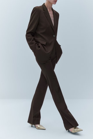 Veste tailleur satinée - Marron