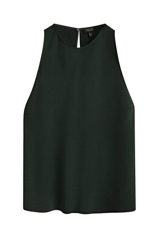 Top encolure américaine fluide sans manches - Vert foncé