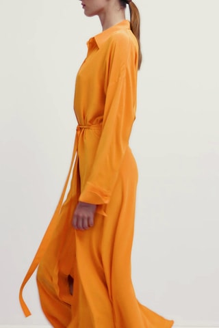 Blouse-jurk met gekruiste achterkant - Oranje