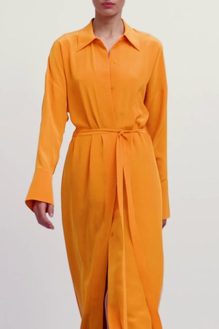 Blouse-jurk met gekruiste achterkant - Oranje